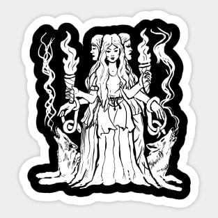 Hecate Triple Moon Goddess Pagan Witchy Goth Sticker